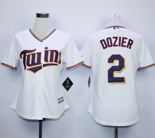 Twins #2 Brian Dozier White Home Women's Stitched MLB Jersey